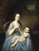 Charles Willson Peale Mrs David Forman and Child oil painting